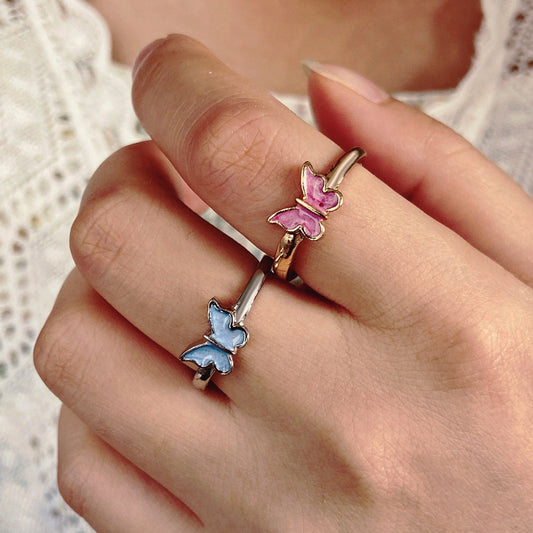 Anello farfalla goccia vintage