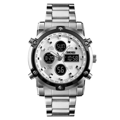 Orologio doppio display acciaio