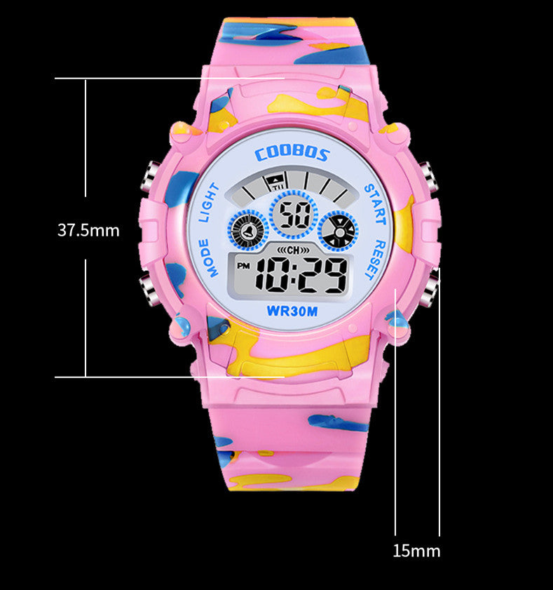 Orologio multifunzione colorato luminescente impermeabile