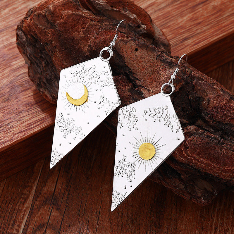 Orecchini sole e luna pendenti