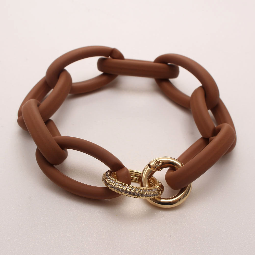 Bracciale geometrico zircone in resina