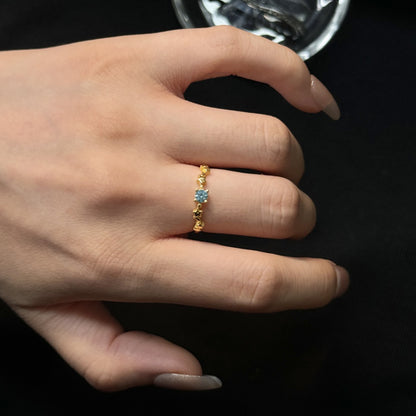 Anello Zircone casual intarsiato