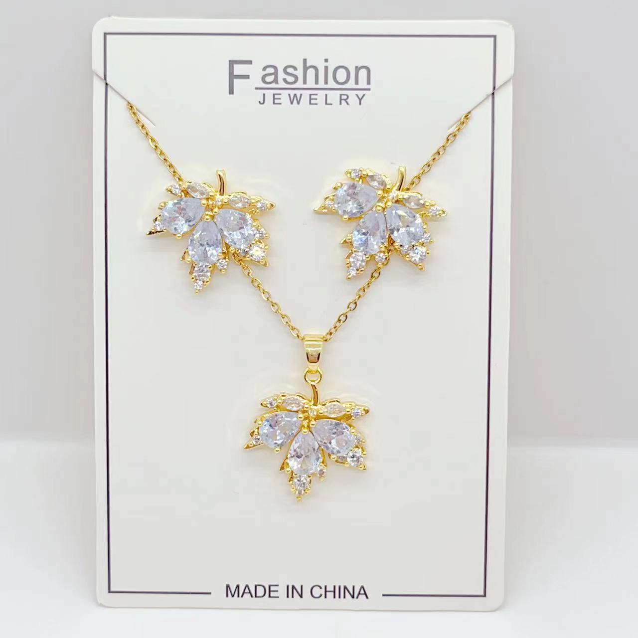 Orecchini zircone placcati oro set