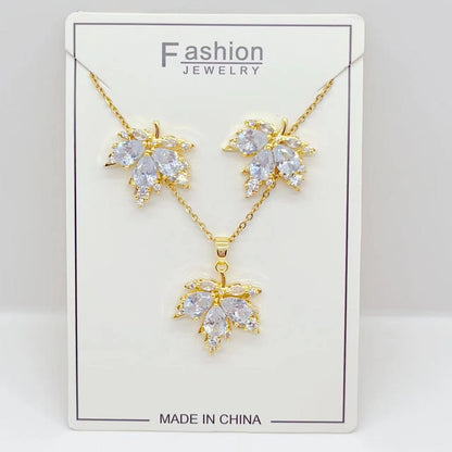Orecchini zircone placcati oro set