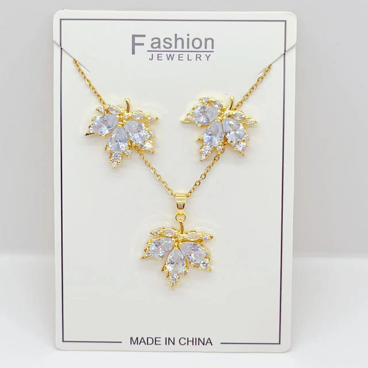 Orecchini zircone placcati oro set
