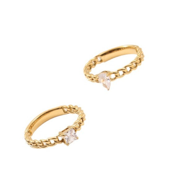 Anello zirconi oro