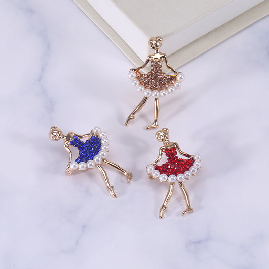 Spilla danzatrice strass