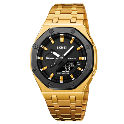Orologio doppio quadrante quarzo multifunzionale da lavoro