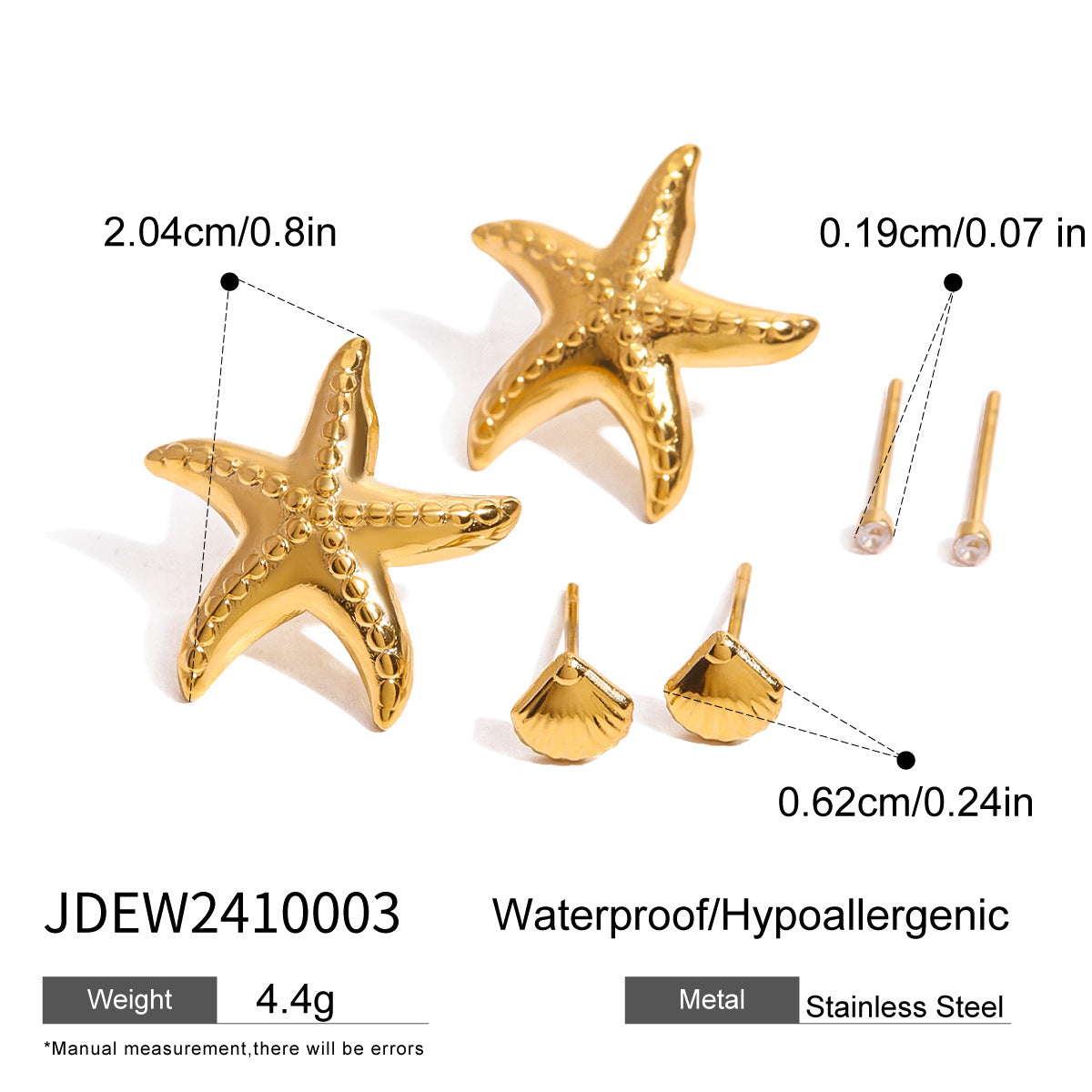 Set orecchini stelle marine e conchiglie