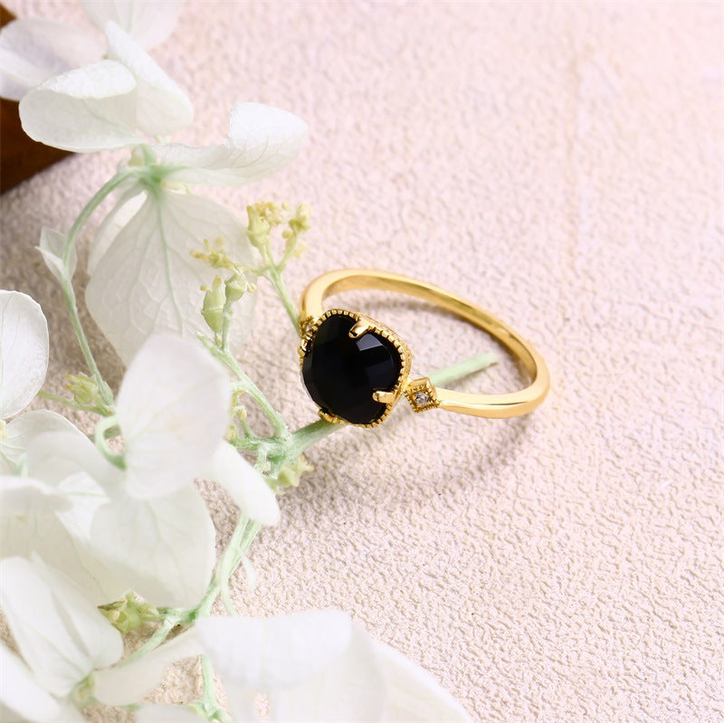 Anello pietra naturale retrò