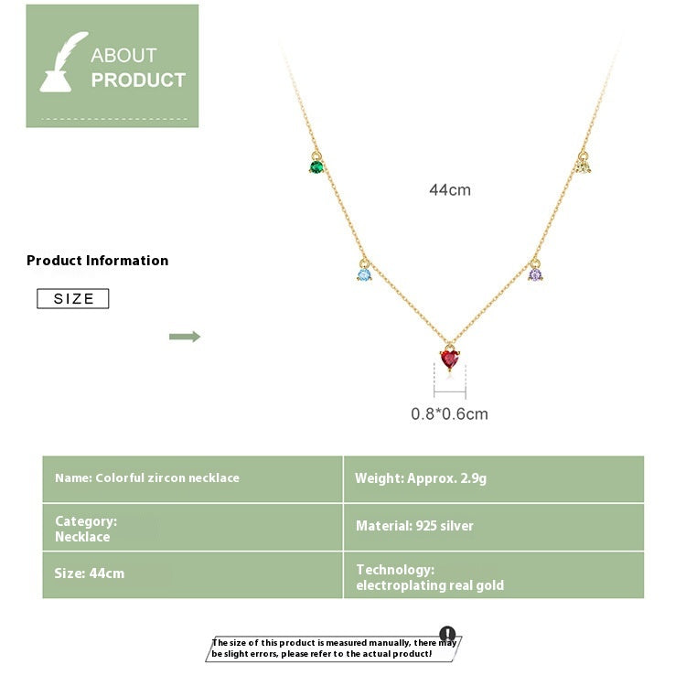 Collana zirconi colorati argento