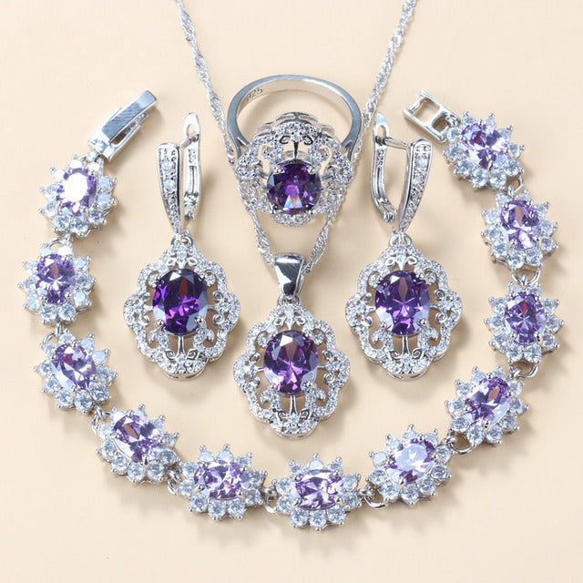 Set gioielli granato e zircone