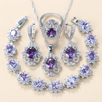 Set gioielli granato e zircone
