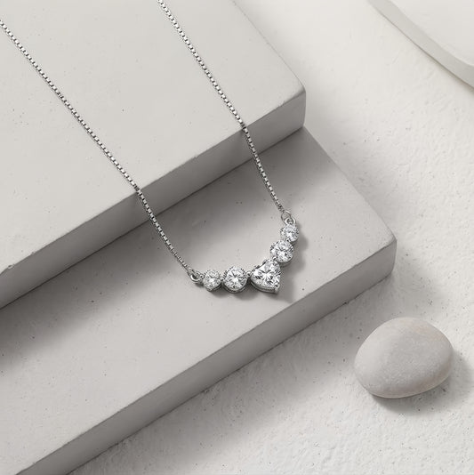 Collana argento cuore in zircone