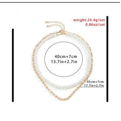 Collana doppio strato perle da uomo