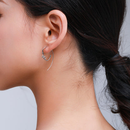 Orecchini Argento Linee Astratte
