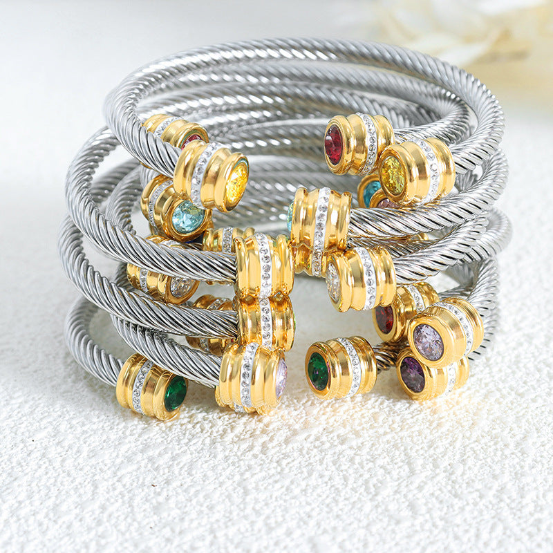Braccialetto zirconi multicolore