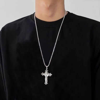 Collana croce diamante titanio