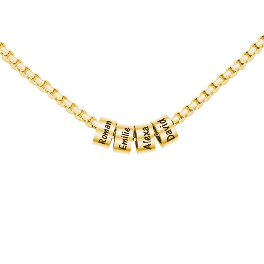 Collana perline acciaio