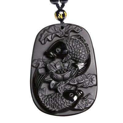 Collana ossidiana pesci