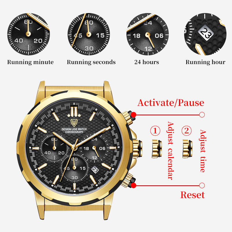 Orologio multifunzione in acciaio