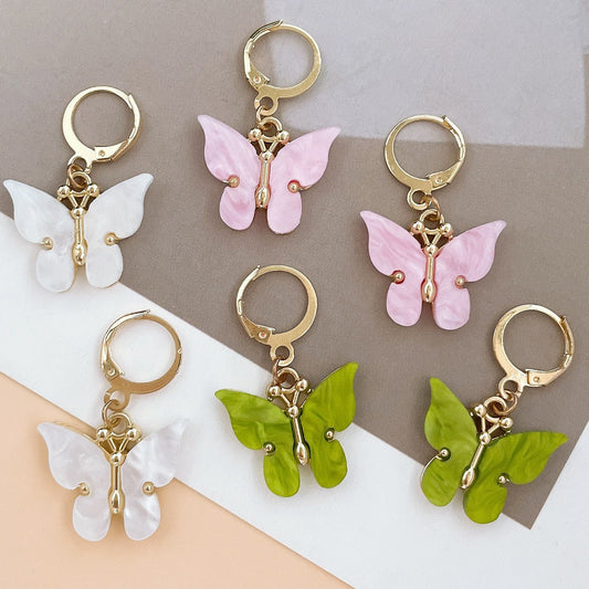 Set collana e orecchini farfalla resina
