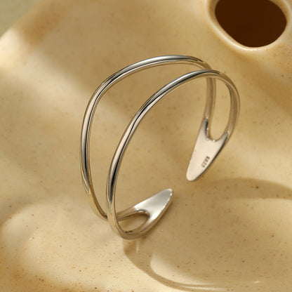 Braccialetto doppio filo argento