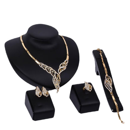 Set Gioielli Foglia Oro e Diamanti