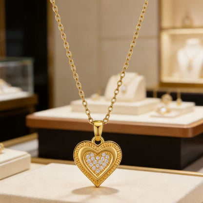 Collana cuore in zircone