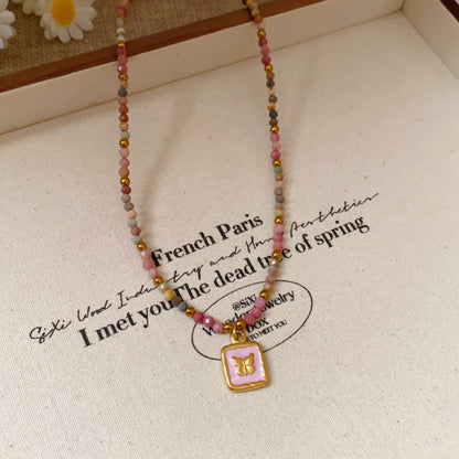 Collana agata rossa gocciolata