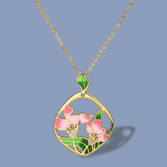 Collana fiore smaltata