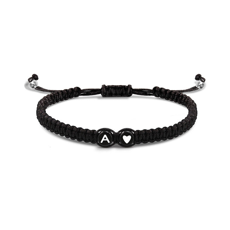 Bracciale intrecciato cuore e lettere