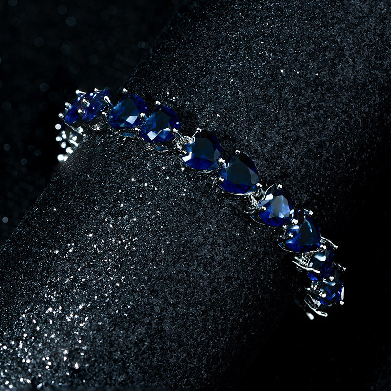 Bracciale Zirconi Cuore Blu