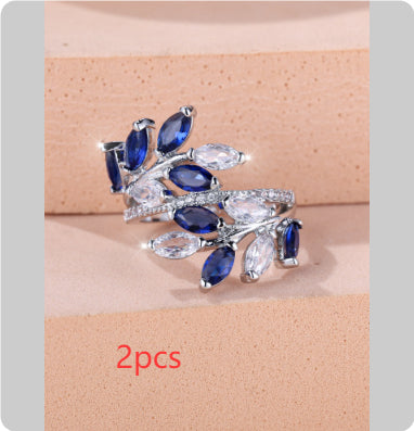 Anello Zircone Foglia