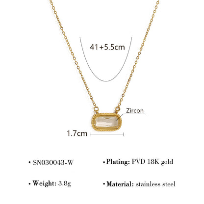 Collana ovale ciondolo quadrato