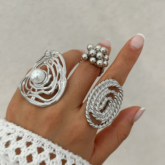 Anello Perla Ondulato