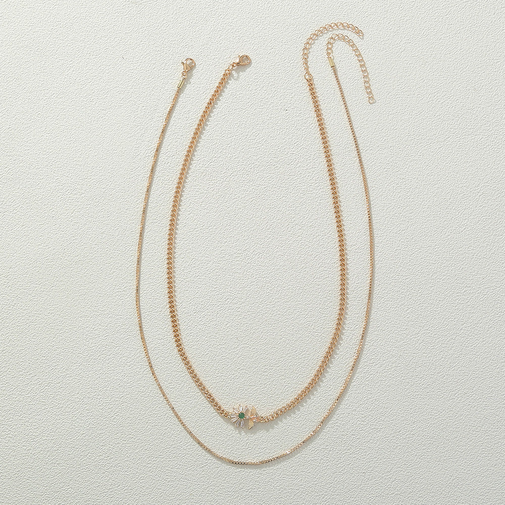 Collana farfalla fiore multistrato