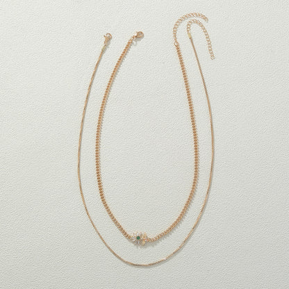 Collana farfalla fiore multistrato