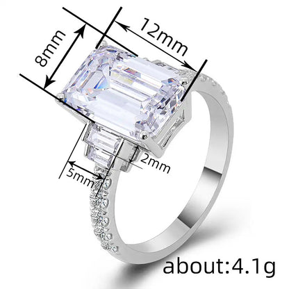 Anello quadrato zircone da donna