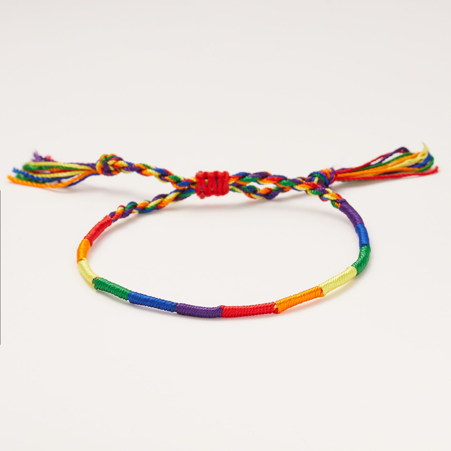 Braccialetto intrecciato arcobaleno