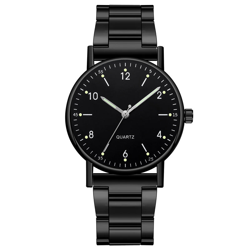 Orologio cinturino acciaio luminoso al quarzo