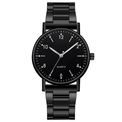 Orologio cinturino acciaio luminoso al quarzo