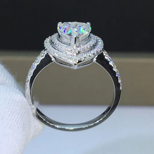 Anello cuore zircone