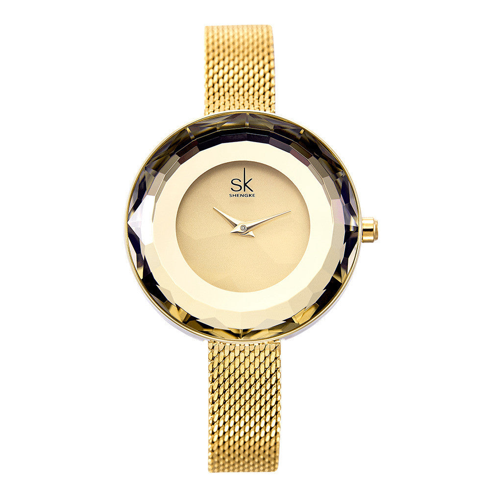 Orologio donna cinturino mesh in cristallo