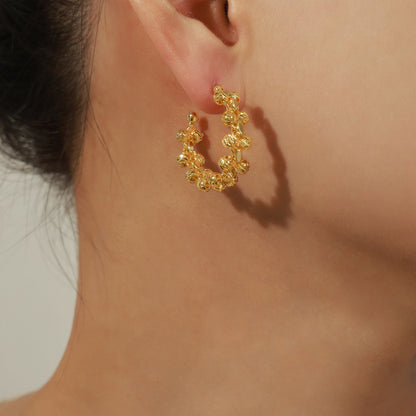 Orecchini perle intrecciate in rame
