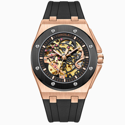 Orologio automatico da uomo con cinturino silicone
