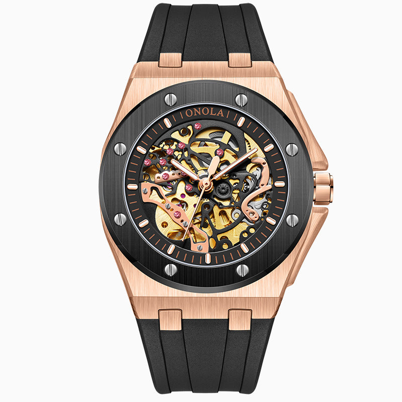 Orologio automatico da uomo con cinturino silicone