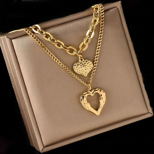 Collana ali d'angelo due cuori