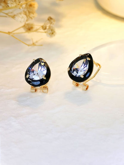 Clip orecchio goccia con zirconi