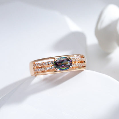 Anello petali bicolore